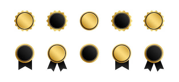 Colección de elementos de certificado de insignia de oro de lujo