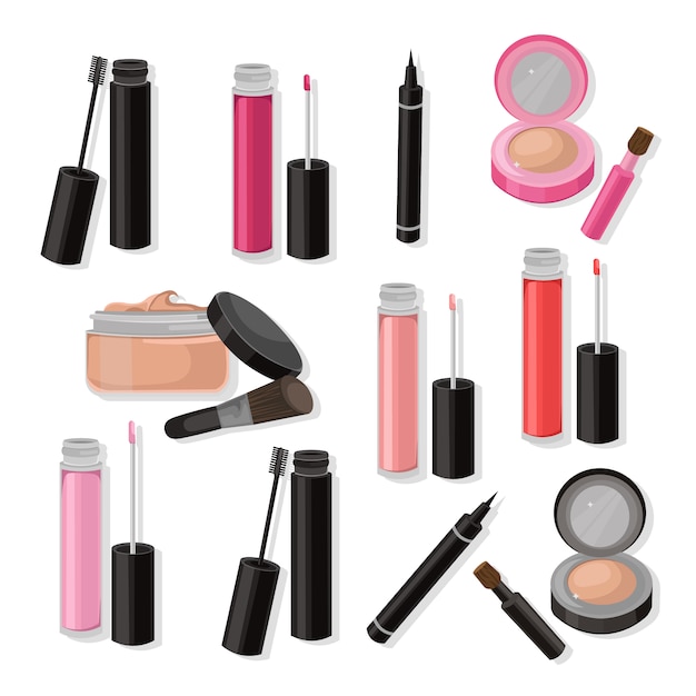 Colección de elementos de cosmética