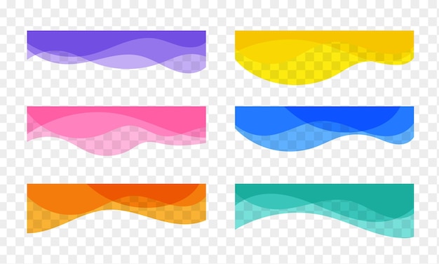 Colección de elementos de decoración ondulados abstractos