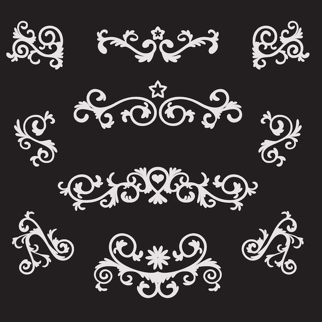 Colección de elementos decorativos caligráficos