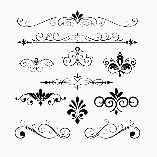 Colección de elementos decorativos lujosos