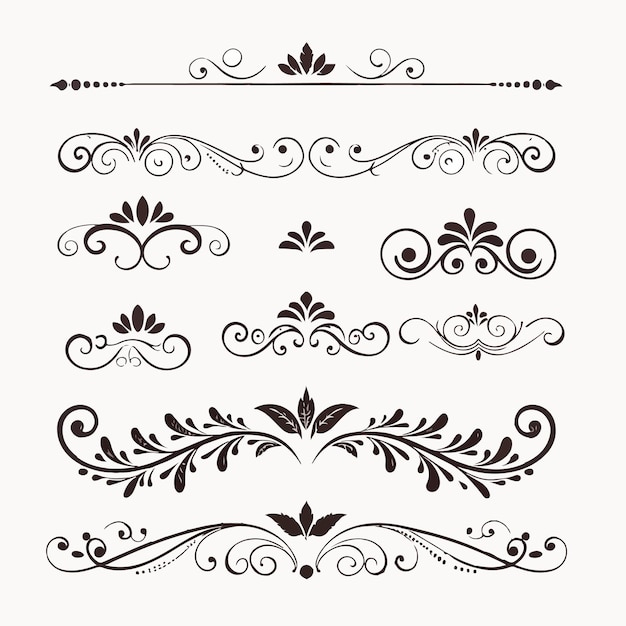 Colección de elementos decorativos lujosos