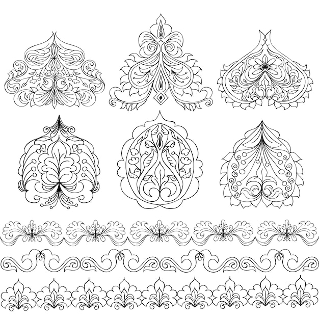 Colección de elementos decorativos