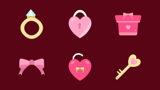 Colección de elementos del día de San Valentín del vector