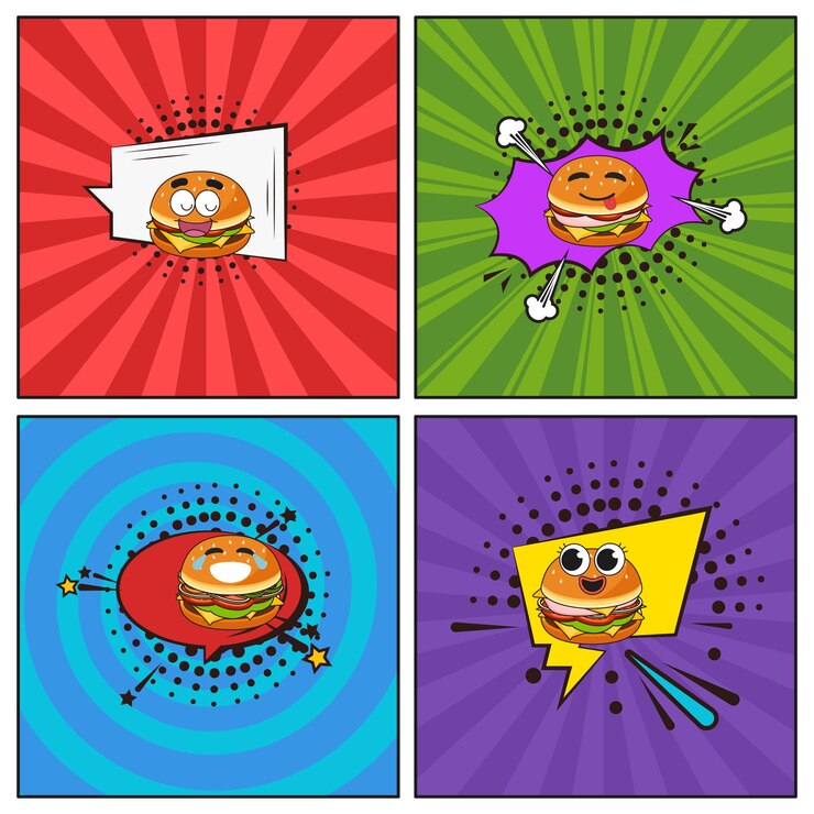 Vector colección de elementos de dibujos animados de moda planos dibujados a mano