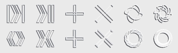Vector colección de elementos de diseño de geometría retrofuturista y2k colección de símbolos geométricos gráficos abstractos formas bauhaus abstractas