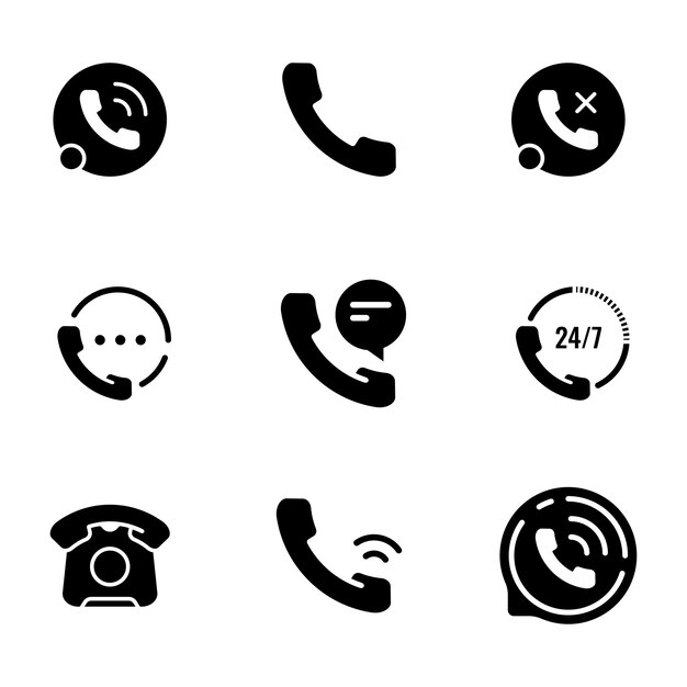 Colección de elementos de diseño de íconos de teléfono