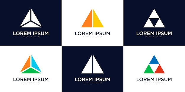 Colección de elementos de diseño de logotipo de la compañía triángulo abstracto Vector Premium