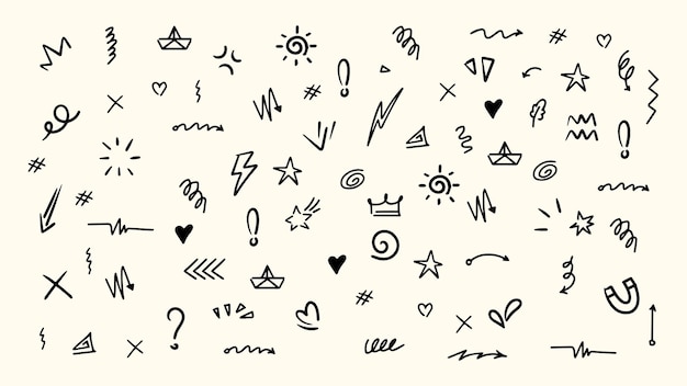 Colección de elementos de Doodle