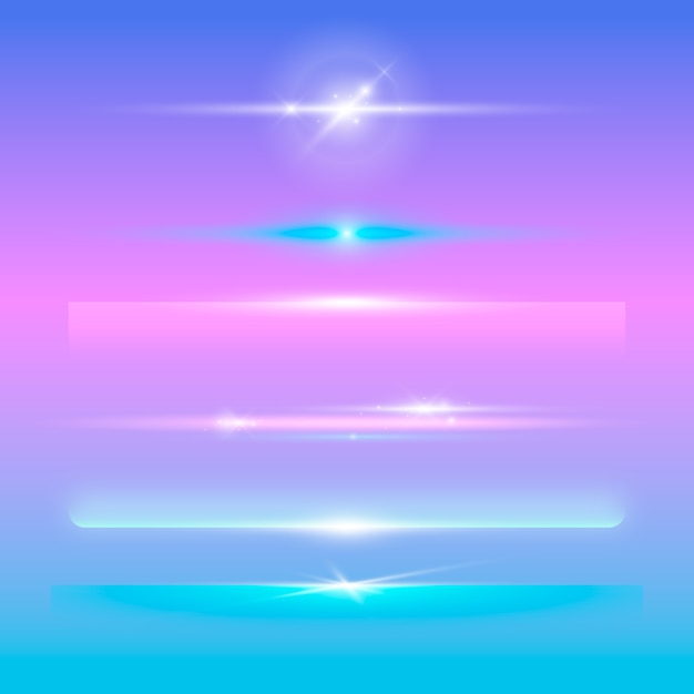 Colección de elementos de efecto de divisores de gradiente de luces
