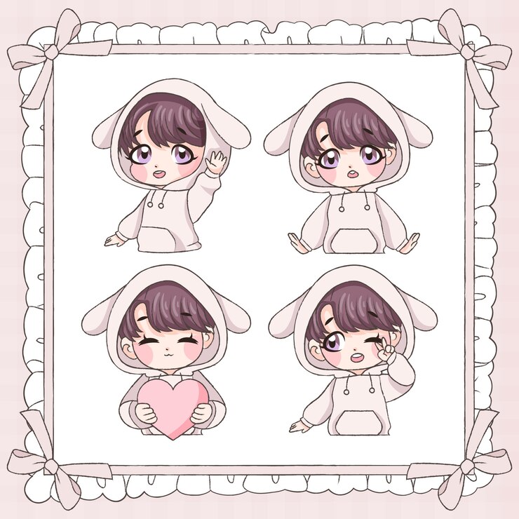 Vector colección de elementos de emotes dibujados a mano