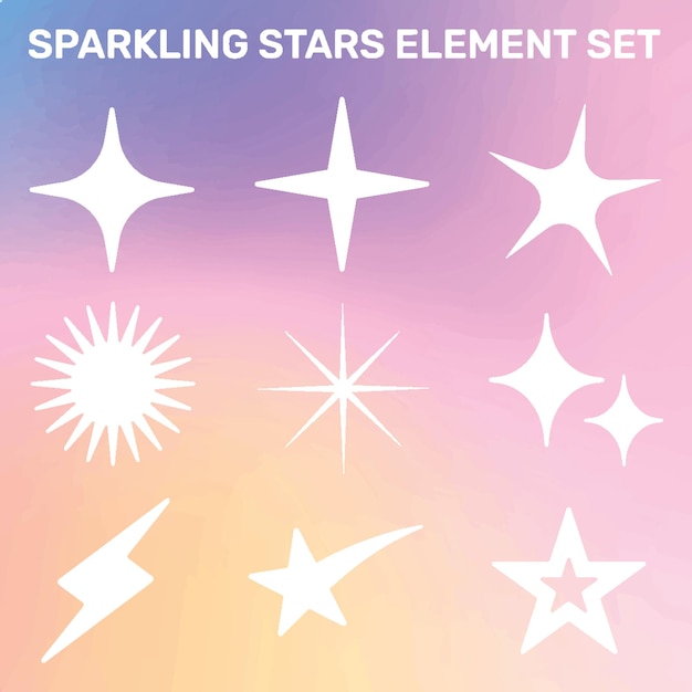 Colección de elementos de estrellas brillantes