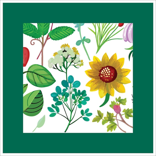 Colección de elementos florales y botánicos vector Conjunto de follaje de hojas flores silvestres plantas florecen