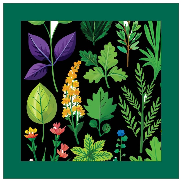 Colección de elementos florales y botánicos vector Conjunto de follaje de hojas flores silvestres plantas florecen