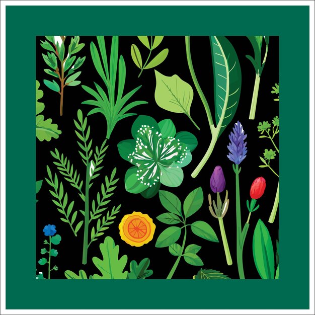 Colección de elementos florales y botánicos vector Conjunto de follaje de hojas flores silvestres plantas florecen
