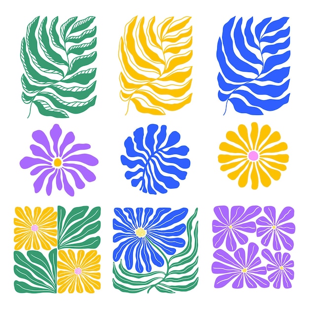 Colección de elementos florales