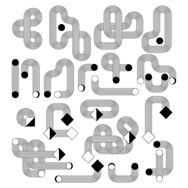 Colección de elementos geométricos minimalistas abstractos con siluetas bohemias de arco zen