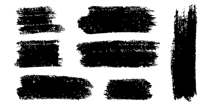 Vector colección de elementos gráficos dibujados a mano de pincel vectorial. conjunto de trazos de pincel de vector aislado sobre fondo blanco. ilustración vectorial.
