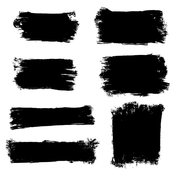 Vector colección de elementos gráficos dibujados a mano de pincel vectorial conjunto de trazos de pincel vectoriales aislados en ilustración vectorial de fondo blanco