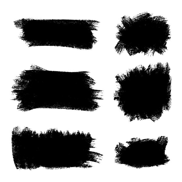 Colección de elementos gráficos dibujados a mano de pincel vectorial Conjunto de trazos de pincel vectoriales aislados en ilustración vectorial de fondo blanco