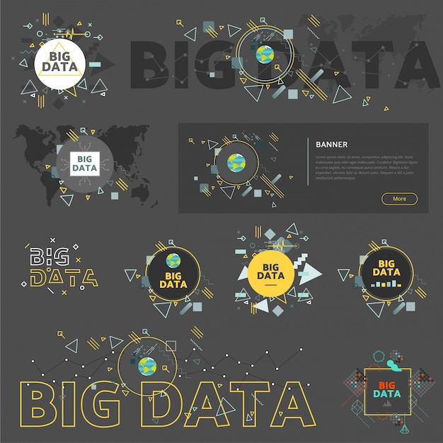 Vector colección de elementos gráficos de gran concepto de vector de datos