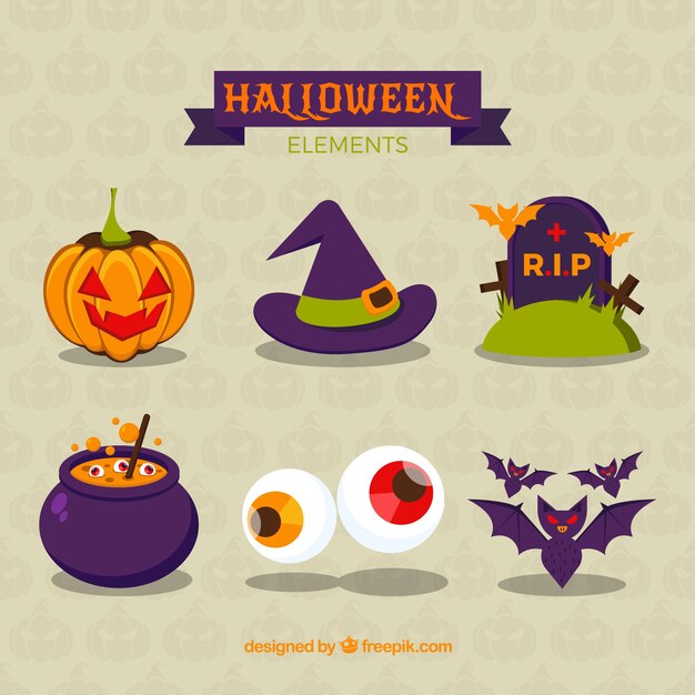 Vector colección de elementos de halloween