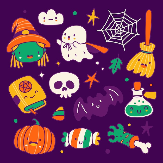 Colección de elementos de halloween