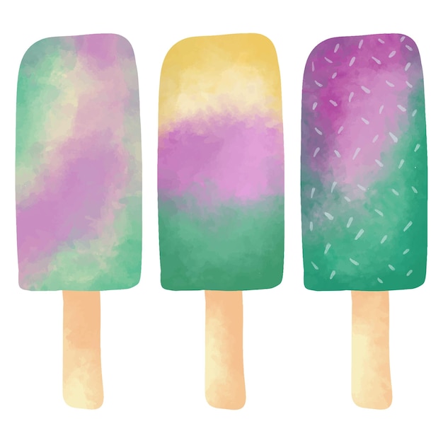 Colección de elementos de helado de agua de popsicle