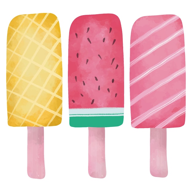 Colección de elementos de helado de agua de popsicle