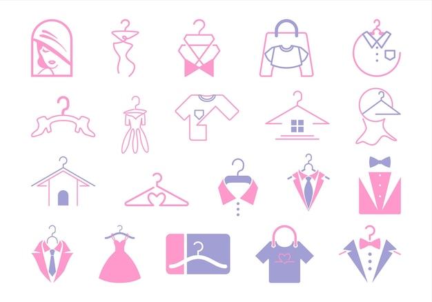 Colección de elementos de íconos de la tienda de moda