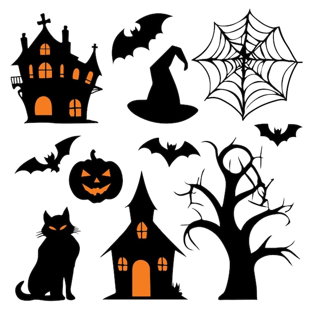Colección de elementos de ilustración de Halloween Ilustración vectorial
