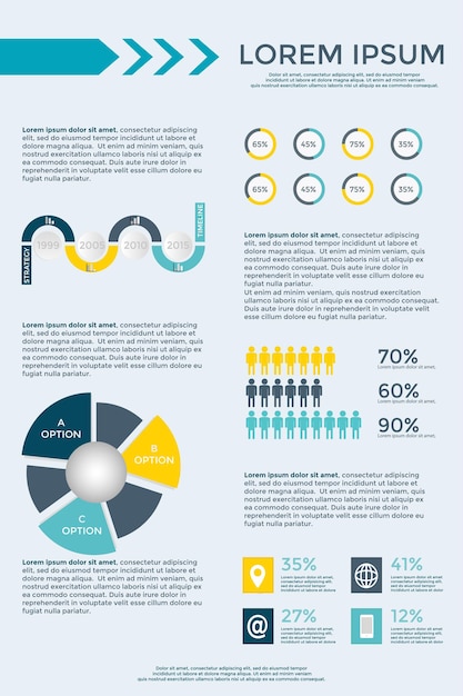 Colección de elementos de infografía para banner de diagrama de sitio web de folleto de presentación de folleto