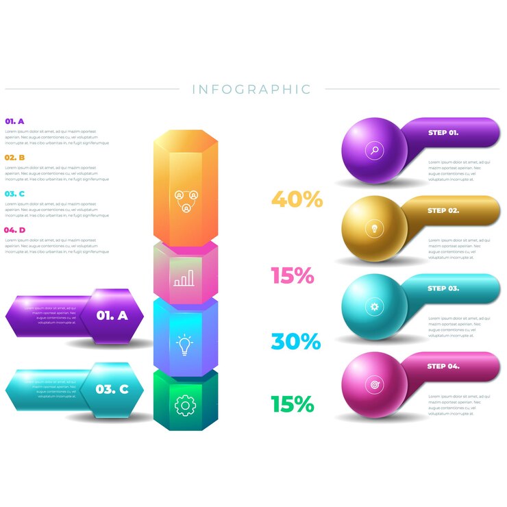 Vector colección de elementos de infografía degradados