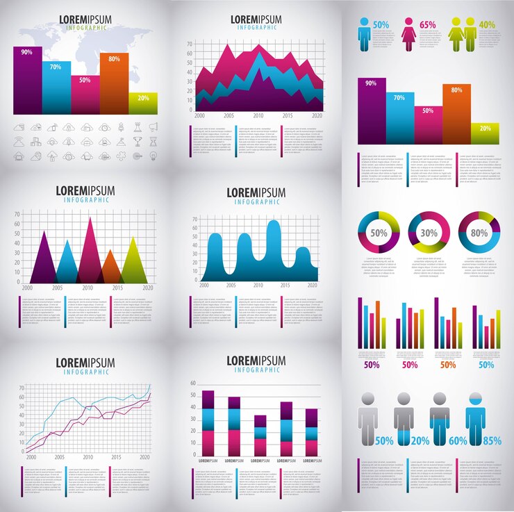 Vector colección de elementos de infografía presentación de negocios