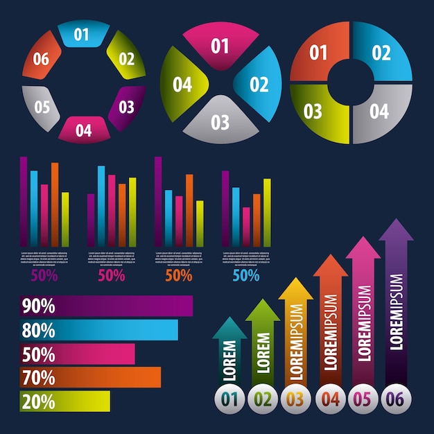 Vector colección de elementos de infografía presentación de negocios