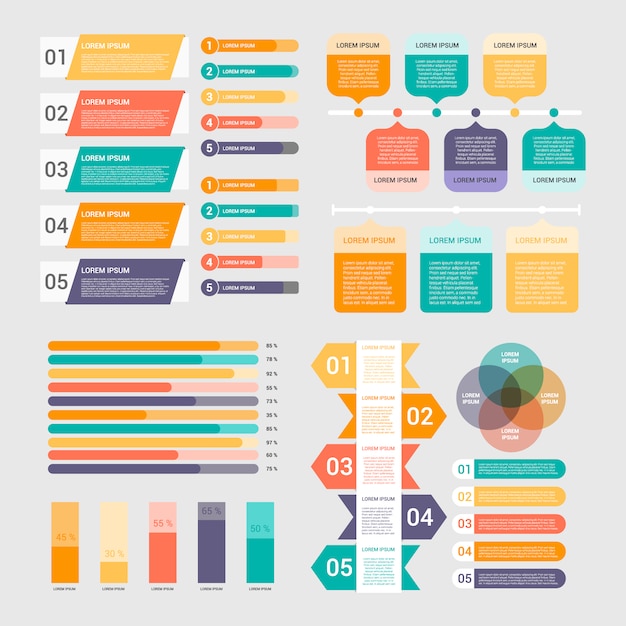 Colección de elementos infográficos gratuitos