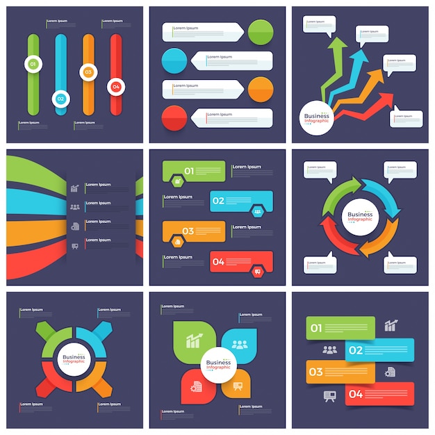 Vector colección de elementos infográficos de negocios.