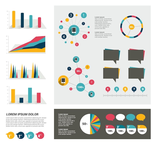 Vector colección de elementos infográficos planos.