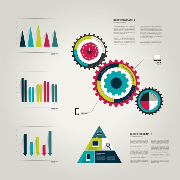 Colección de elementos infográficos planos.