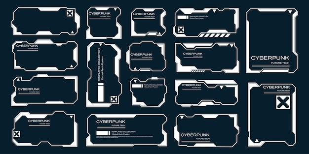 Colección de elementos de la interfaz de usuario de Cyberpunk