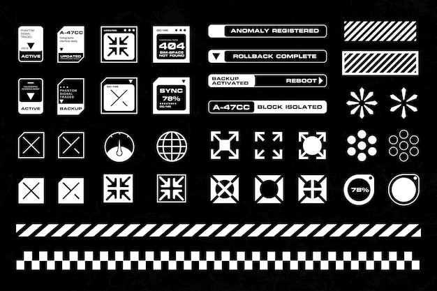 Colección de elementos de la interfaz de usuario de Cyberpunk
