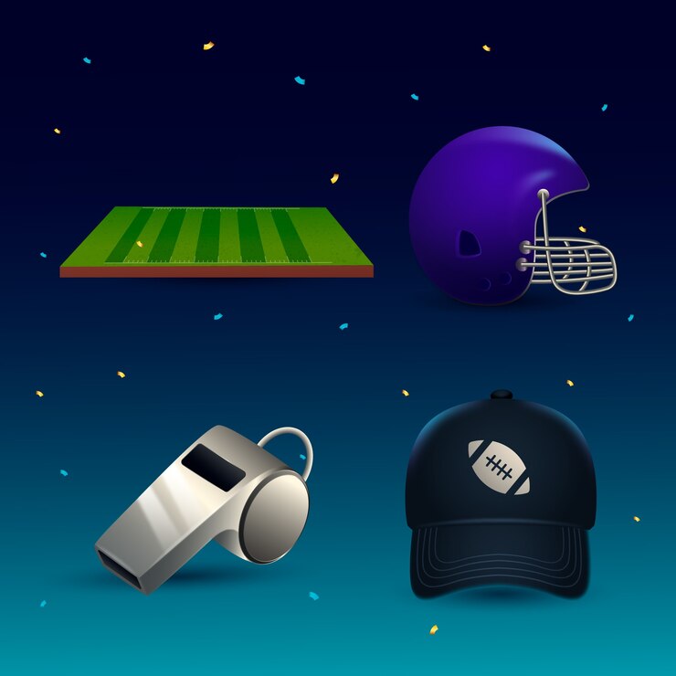 Vector colección de elementos del juego del super bowl