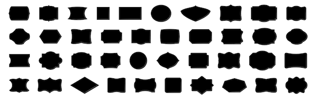Colección de elementos de marco de insignia vintage Conjunto de marco de banner retro negro Insignia retro vectorial y marco de banner vintage