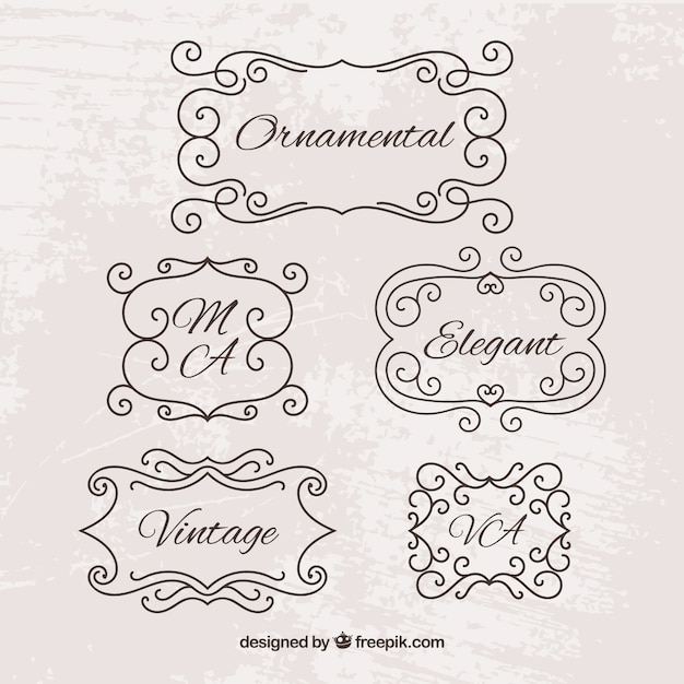 Vector colección de elementos ornamentales elegantes