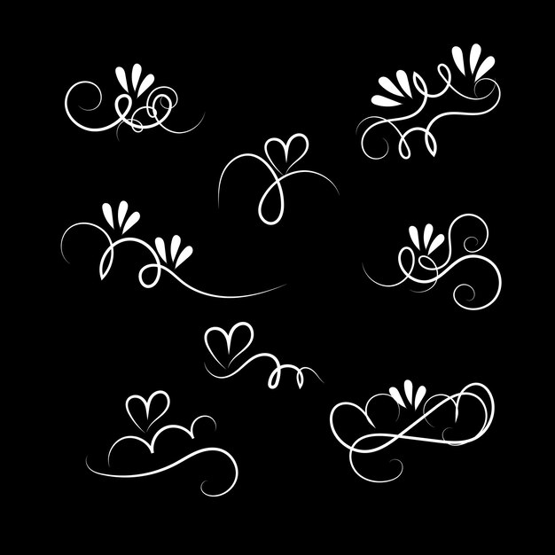 colección de elementos ornamentales de lujo de vector