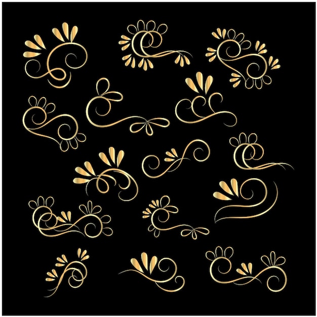 colección de elementos ornamentales de lujo de vector