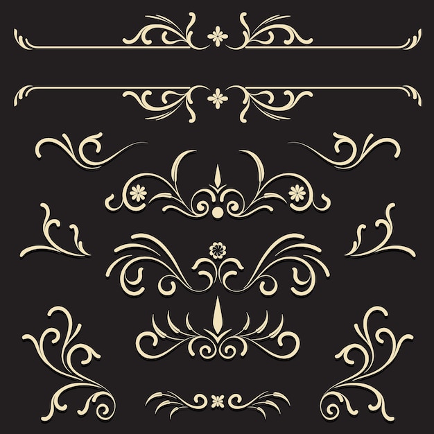 Colección de elementos ornamentales
