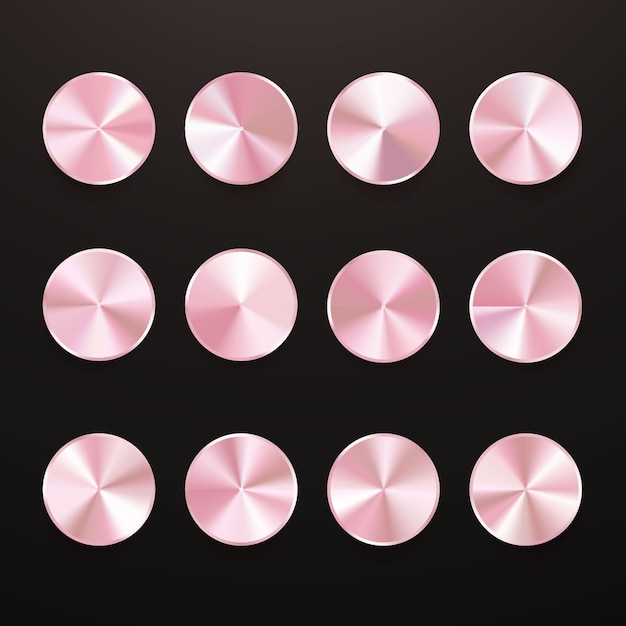 Colección de elementos de oro rosa en gradiente
