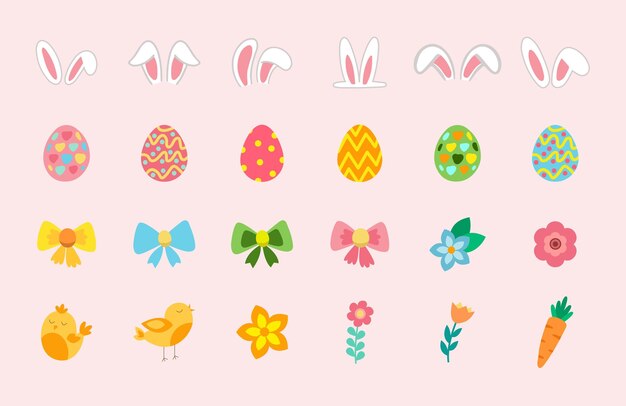Colección de elementos de Pascua