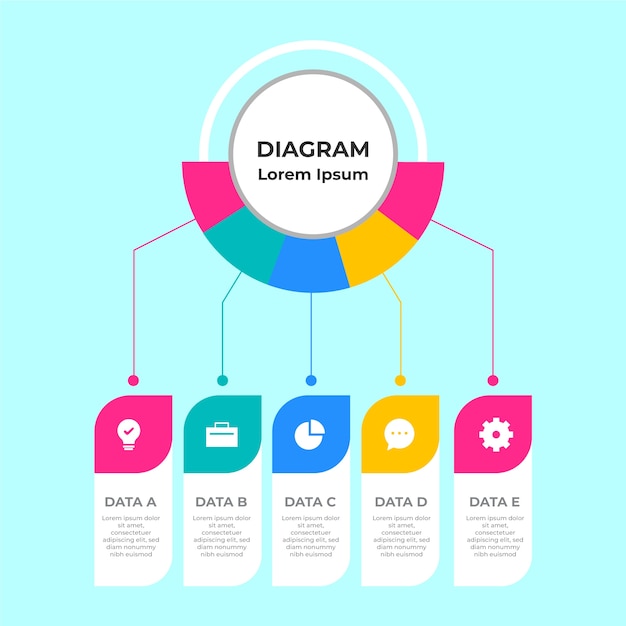 Colección de elementos planos para infografías